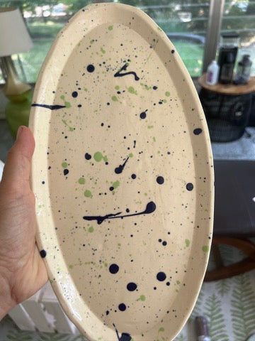 Splatter painted serving platter