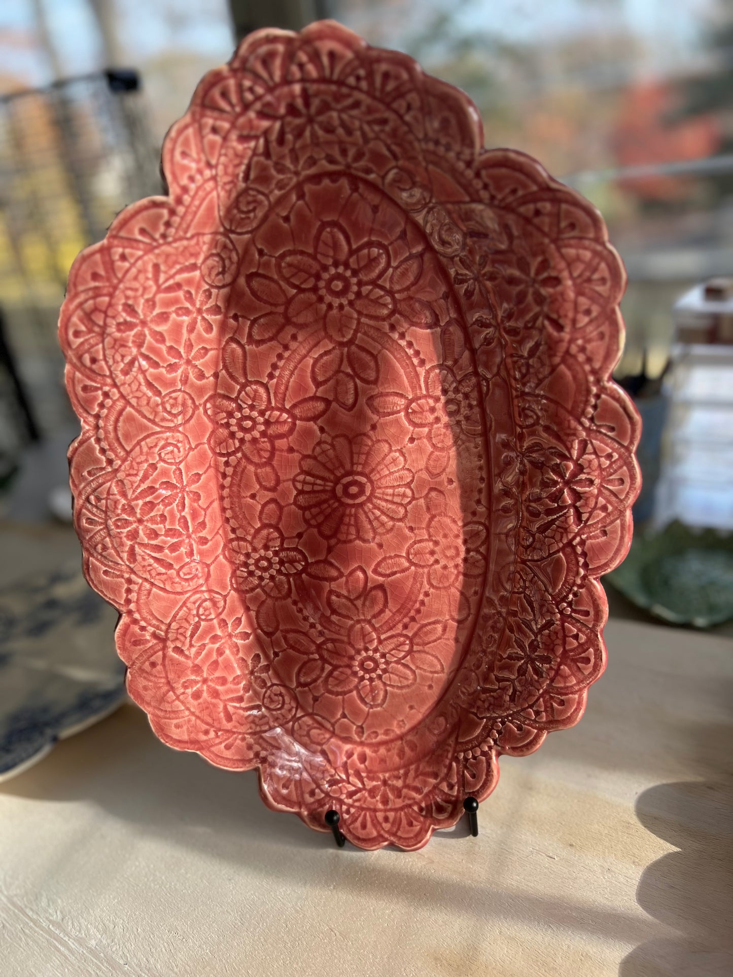 Large lace platter in blossom